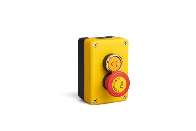 P Series Plastic 2 Holes BDEE + BDDS + C3BK (NO) + C4BK (NC) Yellow-Black Control Box